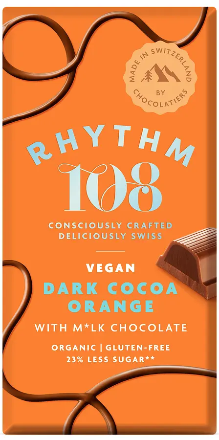 Tafel Rhythm 108 Vegane Orange Zartbitter Bio
