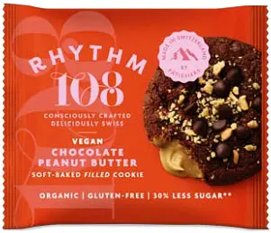 Biscuits au chocolat avec coeur fondant au beurre de cacahuètes Bio