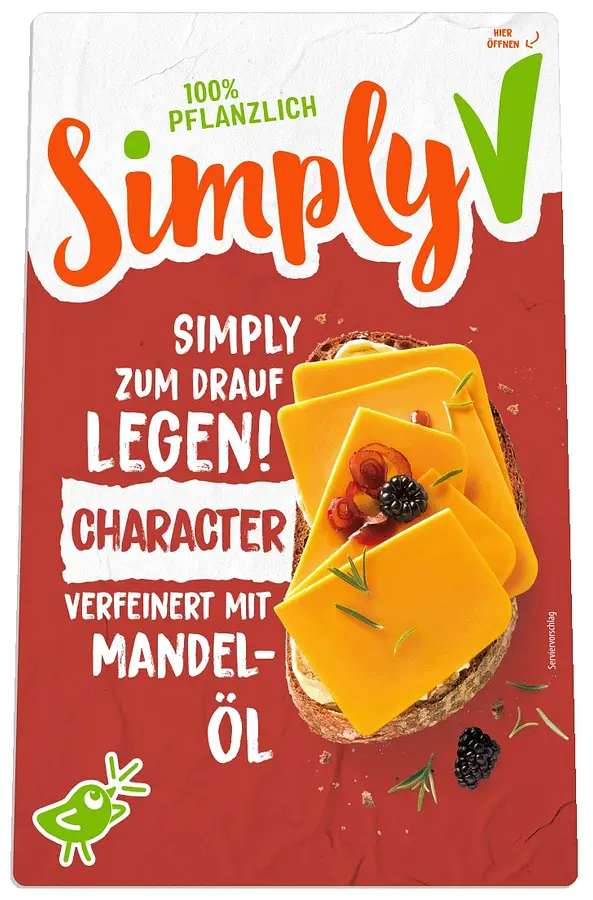 Simply V Vegan Character Slices Cheddar Style