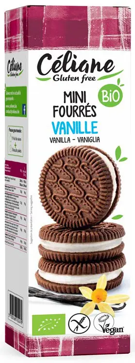 Biscuits Mini Cookies filled with Vanilla Gluten Free Organic