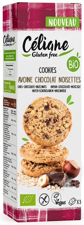 Biscuits Hazelnut Oat Chocolate Cookies Gluten-free Organic