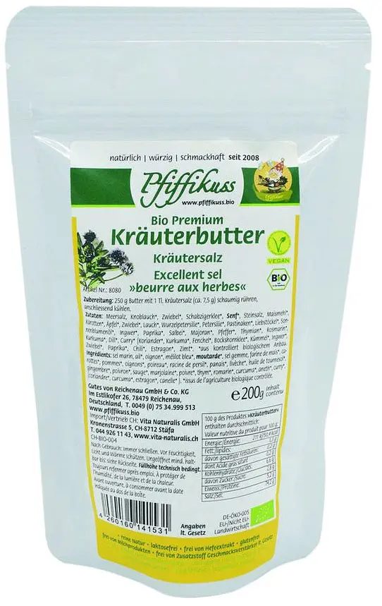 Pfiffikuss Premium Kräuterbutter Kräutersalz Bio