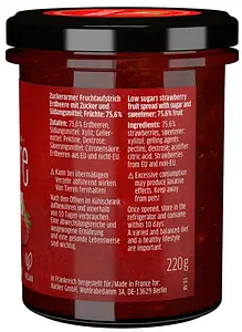 Xylit Konfitüre Erdbeere, 220 g