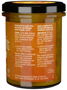 Xylit Konfitüre Apfel - Zimt, 220 g