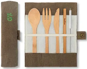 Bambus Besteckset Outdoor Camping | Olive - Bambaw Plastikfrei, 1 Stück
