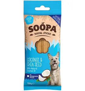 Dog Dental Sticks Vegan Soopa Coconut and Chia, 100 g