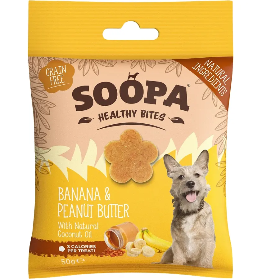 Dog Treats Bites Vegan Soopa Banana and Peanut Butter