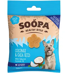 Dog Treats Bites Vegan Soopa Coconut and Chia, 50 g