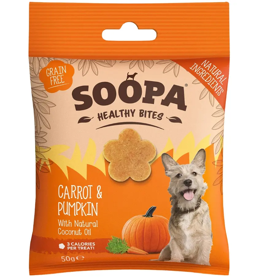 Dog Treats Bites Vegan Soopa Carrot and Pumpkin