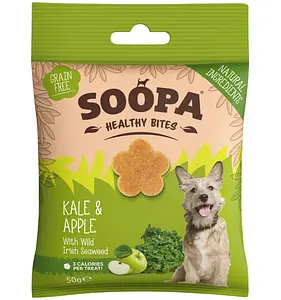 Dog Treats Bites Vegan Soopa Kale and Apple, 50 g