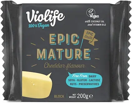 Violife Block Epic Mature Vegan Alternative to Cheddar