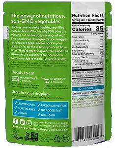 FullGreen Riced Blumenkohlreis Low Carb Keto Vegan, 200 g