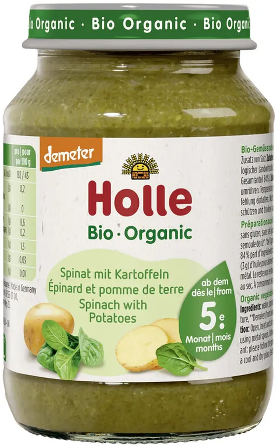 Holle Baby Food Spinach with potatoes Organic