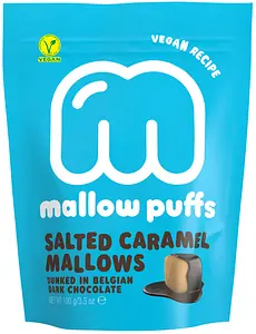 Vegan Marshmallows Mallow Puffs Gesalzenes Karamell, 100 g