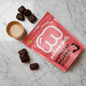 Vegan Marshmallows Mallow Puffs – Raspberry, 100 g