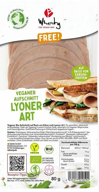 Cold Cuts Lyonnaise style pea-based Organic