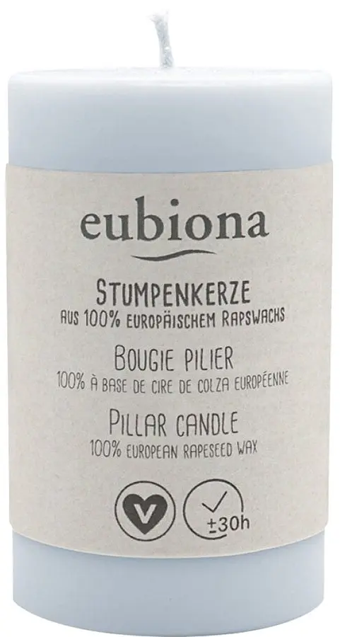 Candles Pillar Rapeseed Wax LIGHT BLUE, 1 piece