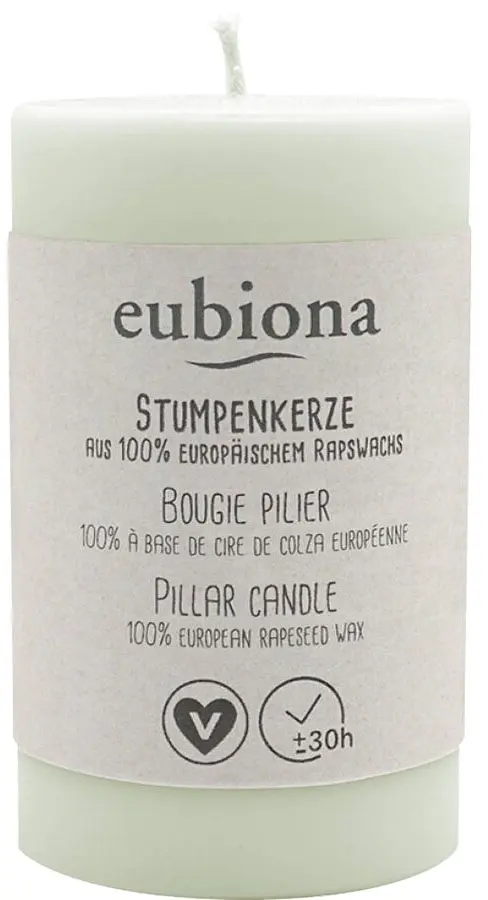 Candles Pillar Rapeseed Wax LIGHT GREEN, 1 piece