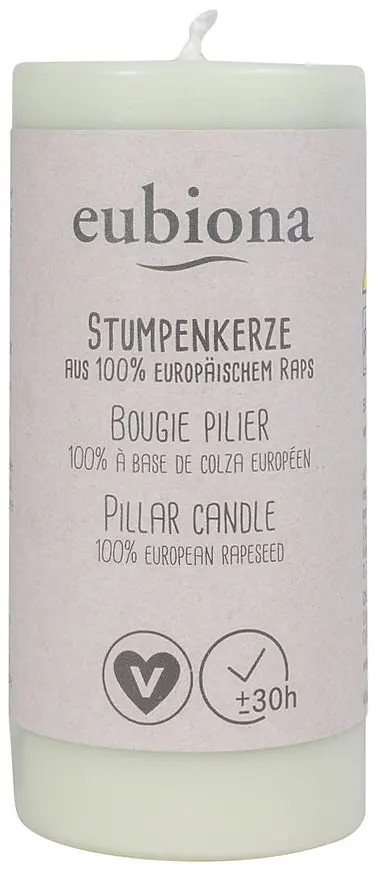 Candles Pillar Rapeseed Wax LIGHT GREEN, 1 piece