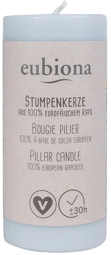 Candles Pillar Rapeseed Wax LIGHT BLUE, 1 piece