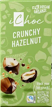 iChoc Crunchy Hazelnut Haselnuss - Helle Rice Choc Kuvertüre Bio