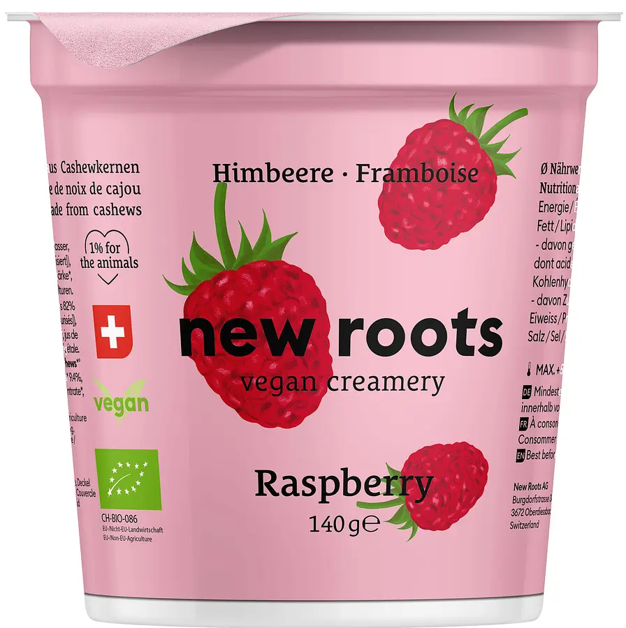 New Roots Vegane Alternative zu Joghurt - Himbeer Bio