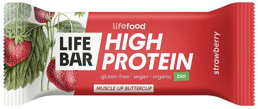 Proteinriegel Lifebar Protein Erdbeere Raw Bio