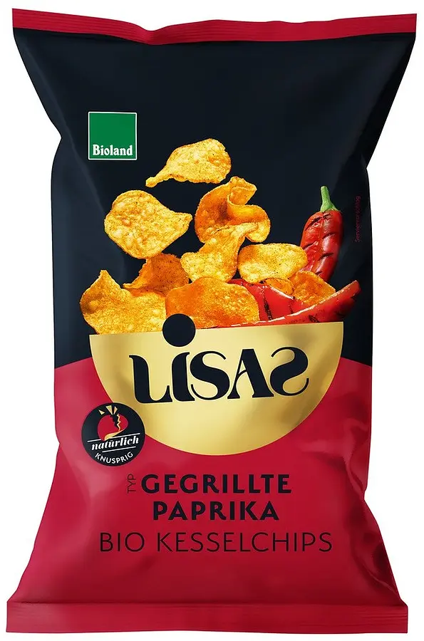 Kartoffel Chips gegrillte Paprika Bio