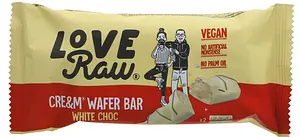 Barre LoveRaw Wafer Bar Cre&m Chocolat blanc, 45 g