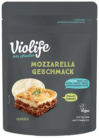 Mozzarella Geschmack gerieben