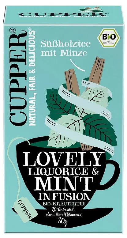 Tea Lovely Liquorice & Spearmint Infusion Herbal Tea Organic, 20 Bags