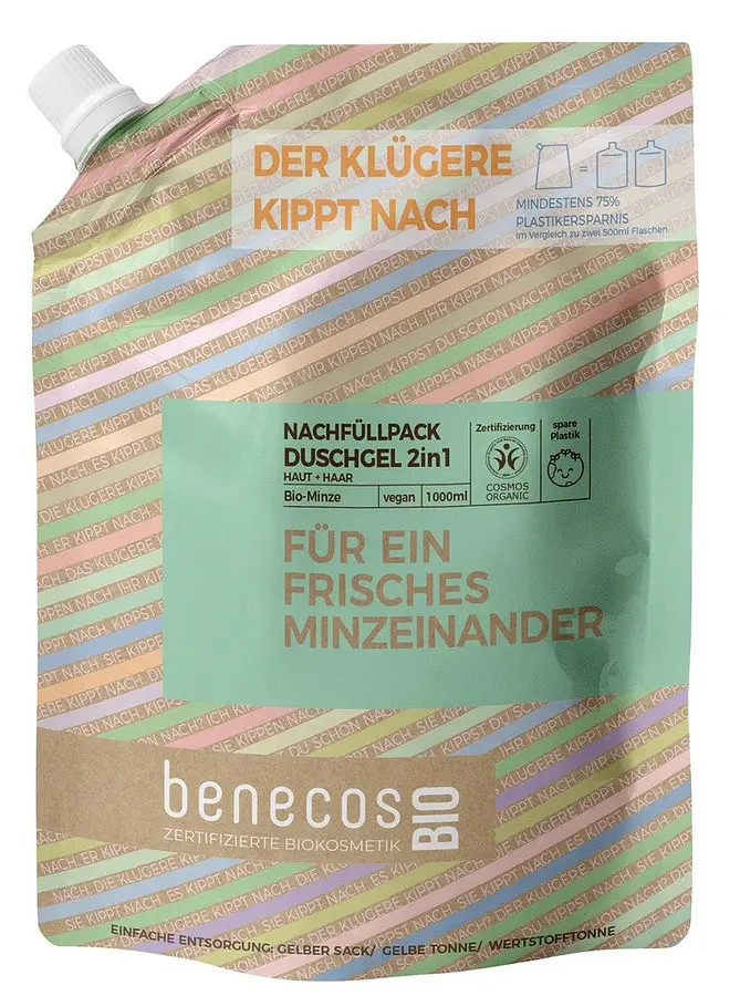 Gel Douche 2en1 Menthe Recharge Bio