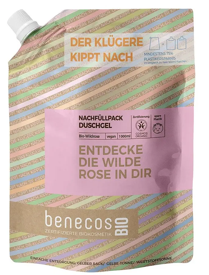 Shower Gel Wild Rose Refill Bag Organic