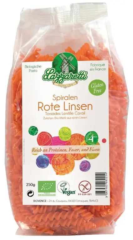 Lazzaretti Red Lentils Pasta Organic