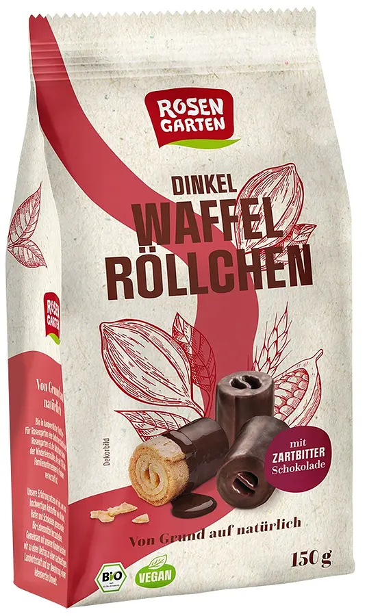 Dinkel Waffelröllchen Zartbitter Bio