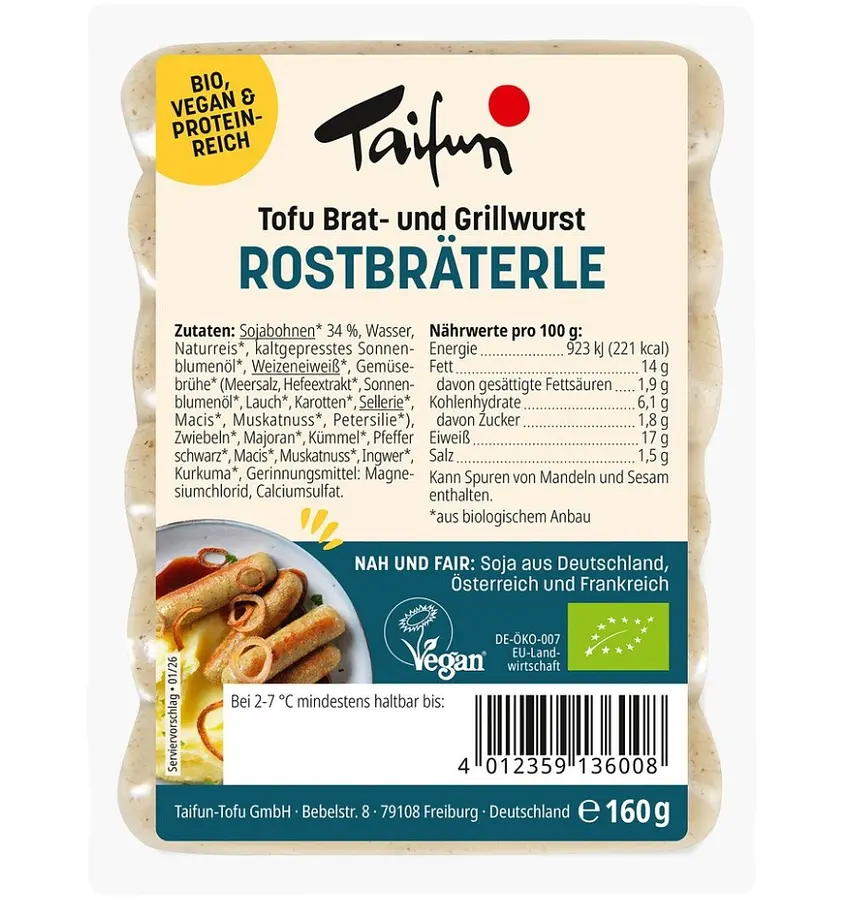 Tofu Sausages Rostbräterle with Majoram Organic