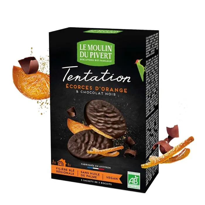 Cookies Tentation kandierte Orange Zartbitterschokolade Bio