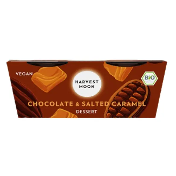 Dessert au lait de coco et au chocolat au caramel salé Bio