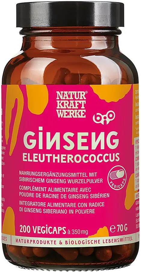 Ginseng Eleuterococcus Vegicaps Bio, 200 Capsules