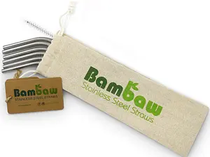 Edelstahl Trinkhalm, 6 Stück