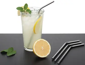 Edelstahl Trinkhalm, 6 Stück