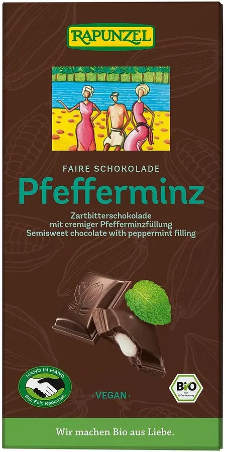 Rapunzel Dark Chocolate Bar with Peppermint Filling Organic