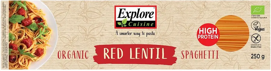 Pasta Explore Cuisine Penne made from Red Lentils Organic