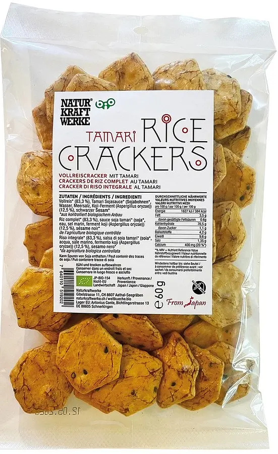 Wholegrain Rice Crackers with Tamari Organic