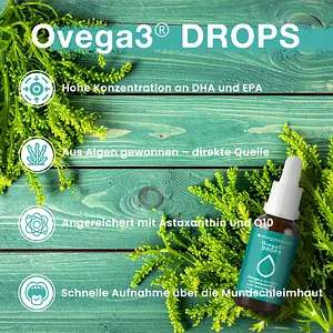 Ovega3 DROPS DHA+EPA with Coenzyme Q10 & Astaxanthin, 50 ml