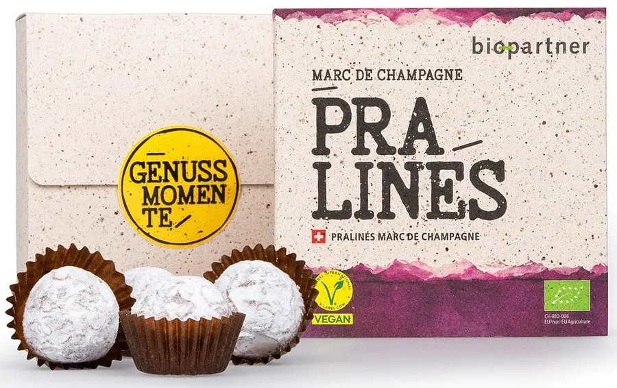 Pralinés Marc de Champagne Bio, 4 pièces