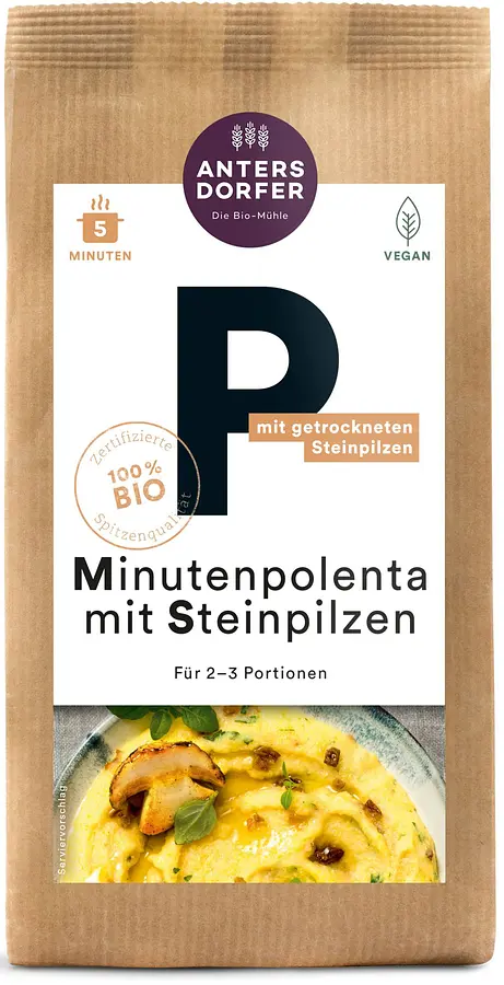 Minutenpolenta mit Steinpilzen Bio