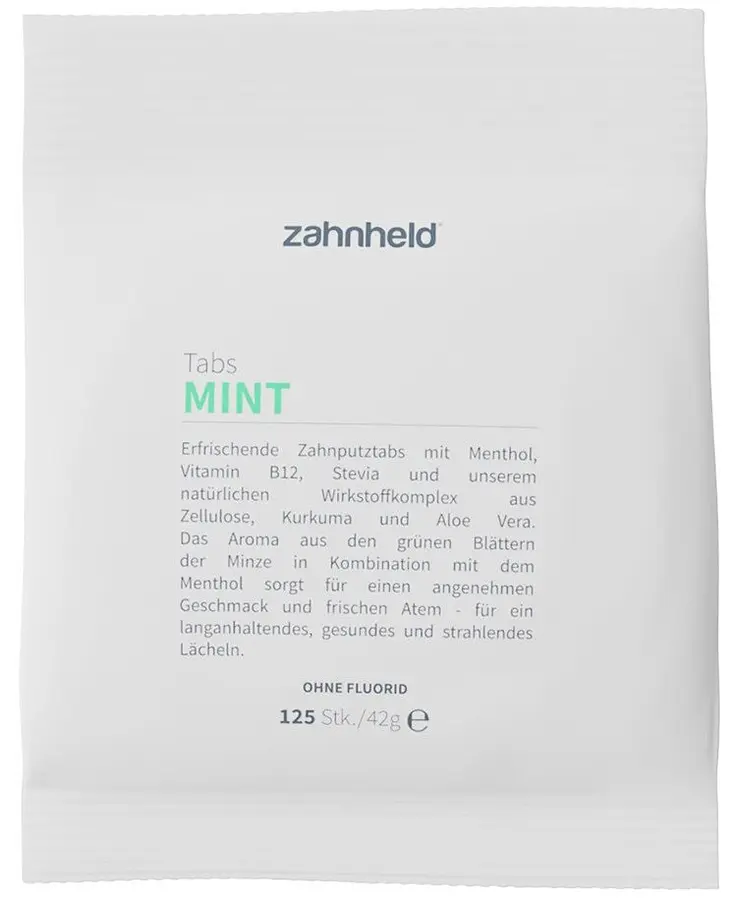 Zahnputztabs Mint fluoridfrei, 125 Tabs