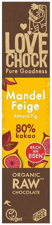 Barre Lovechock Amande Figue 80% Cacao Bio