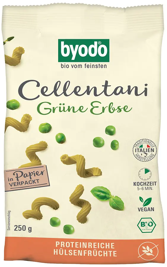 Pâtes Cellentani Pois Verts sans gluten Bio